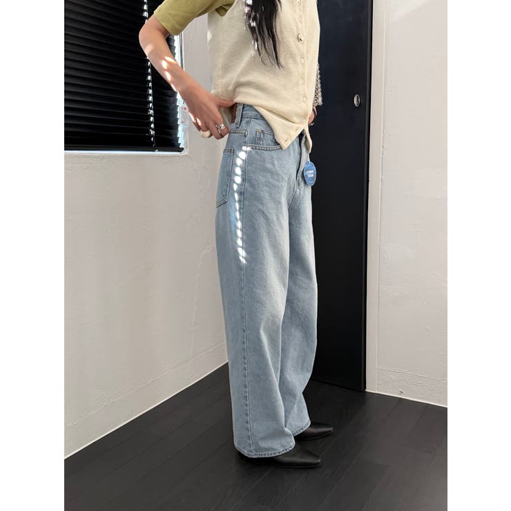セミワイドデニムパンツ【サックスブルー】韓国ファッション | mood in seoul | 詳細画像17 