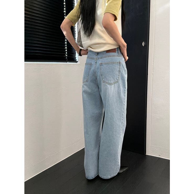 セミワイドデニムパンツ【サックスブルー】韓国ファッション | mood in seoul | 詳細画像18 