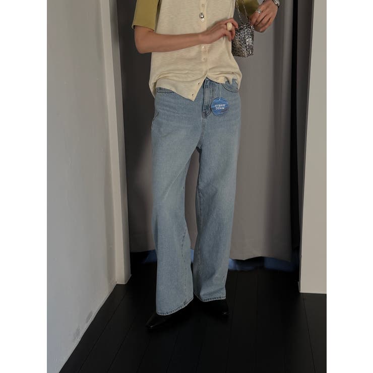 セミワイドデニムパンツ【サックスブルー】韓国ファッション | mood in seoul | 詳細画像19 