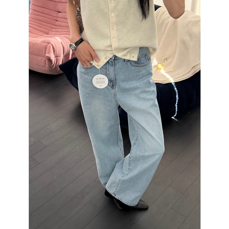 セミワイドデニムパンツ【サックスブルー】韓国ファッション | mood in seoul | 詳細画像20 