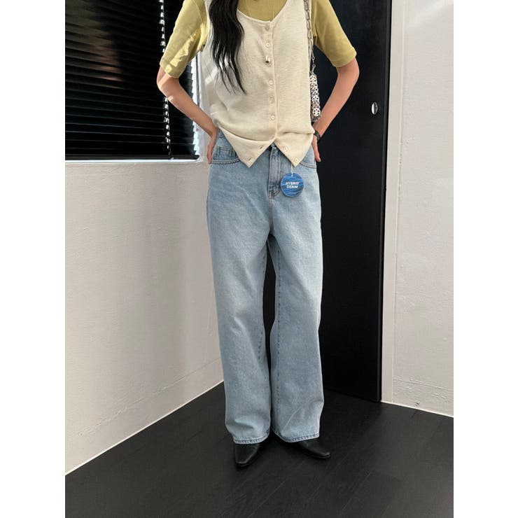 セミワイドデニムパンツ【サックスブルー】韓国ファッション | mood in seoul | 詳細画像23 