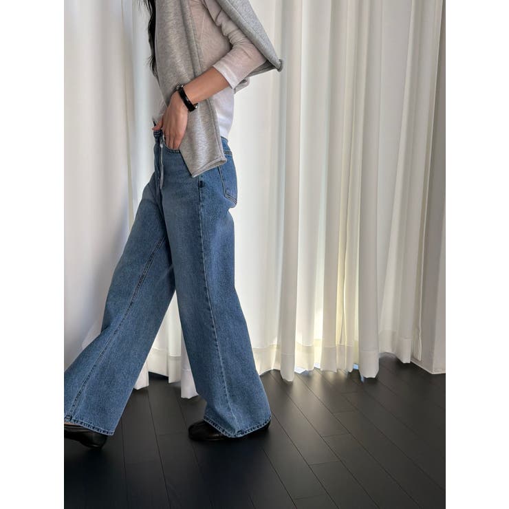 フレアデニムパンツ【ブルー】 韓国ファッション | mood in seoul | 詳細画像2 