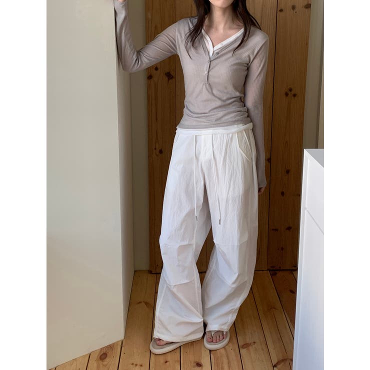 ダブルボタンレイヤードＴシャツ 韓国ファッション | mood in seoul | 詳細画像2 