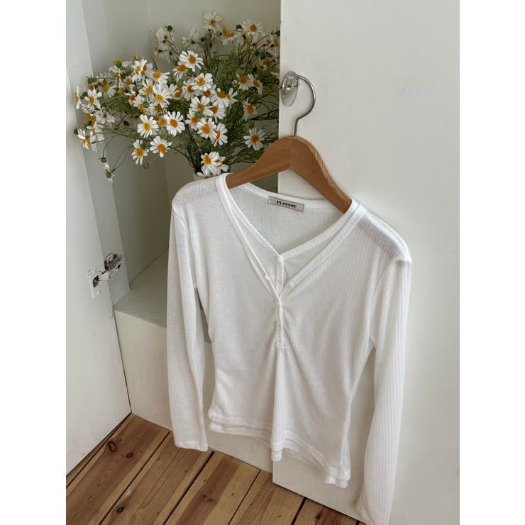 ダブルボタンレイヤードＴシャツ 韓国ファッション | mood in seoul | 詳細画像16 