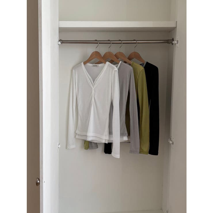 ダブルボタンレイヤードＴシャツ 韓国ファッション | mood in seoul | 詳細画像15 