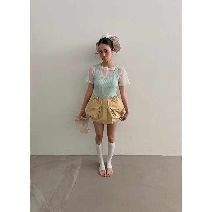 シースルーリブキャミセット 韓国ファッション | mood in seoul | 詳細画像7 