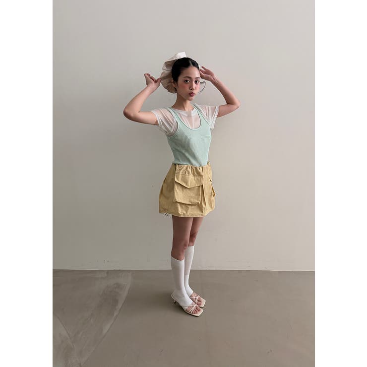 シースルーリブキャミセット 韓国ファッション | mood in seoul | 詳細画像8 