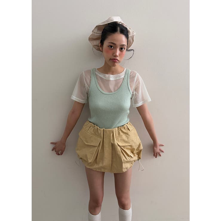 シースルーリブキャミセット 韓国ファッション | mood in seoul | 詳細画像12 