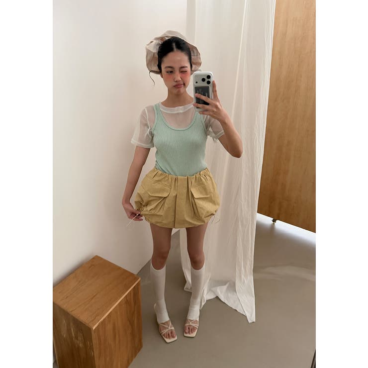 シースルーリブキャミセット 韓国ファッション | mood in seoul | 詳細画像13 