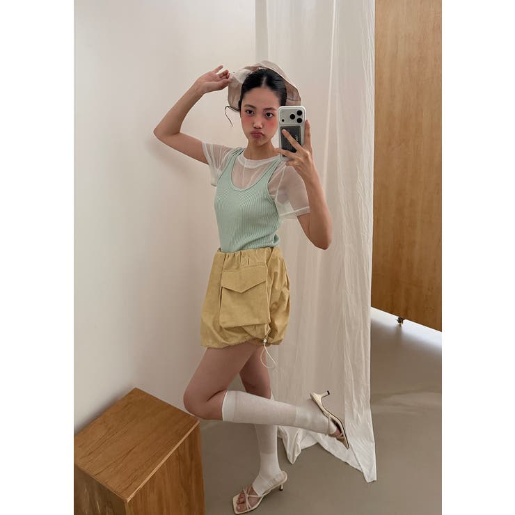 シースルーリブキャミセット 韓国ファッション | mood in seoul | 詳細画像14 