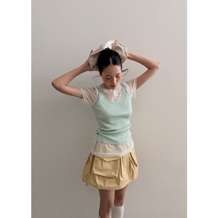 シースルーリブキャミセット 韓国ファッション | mood in seoul | 詳細画像15 