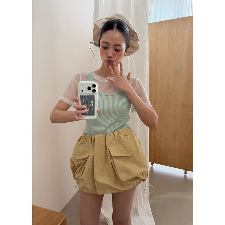 シースルーリブキャミセット 韓国ファッション | mood in seoul | 詳細画像16 