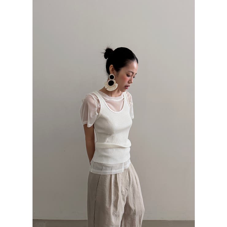 シースルーリブキャミセット 韓国ファッション | mood in seoul | 詳細画像23 