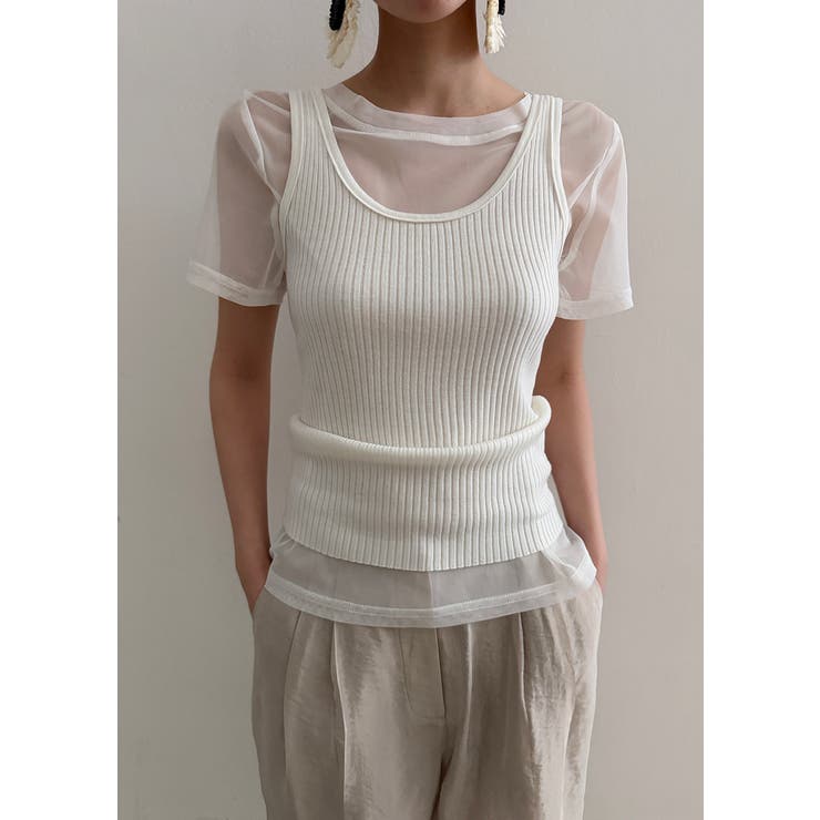 シースルーリブキャミセット 韓国ファッション | mood in seoul | 詳細画像24 