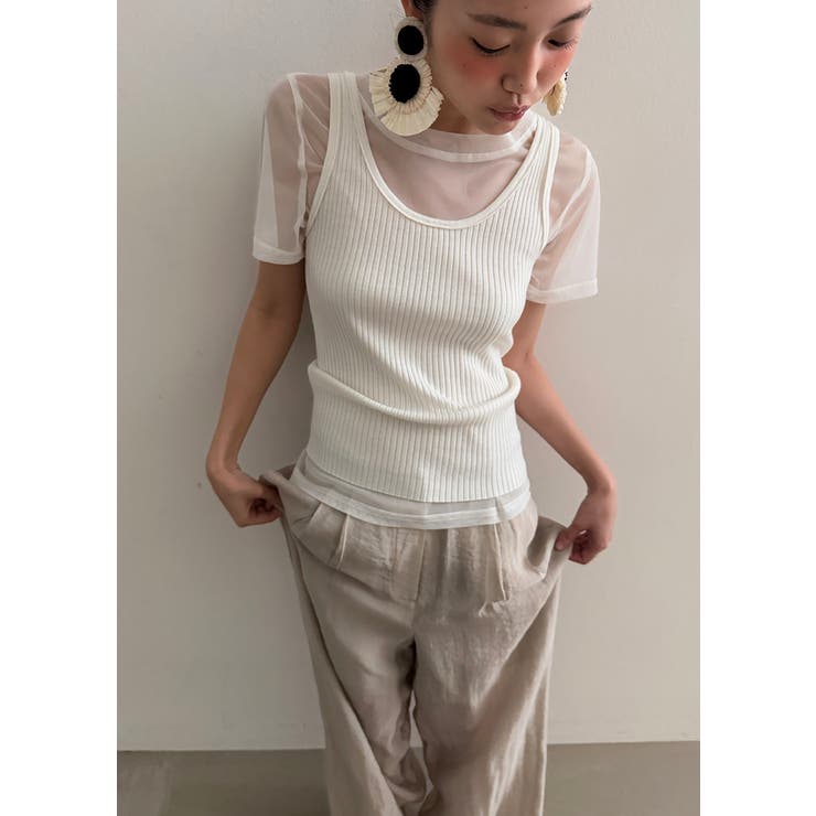 シースルーリブキャミセット 韓国ファッション | mood in seoul | 詳細画像25 