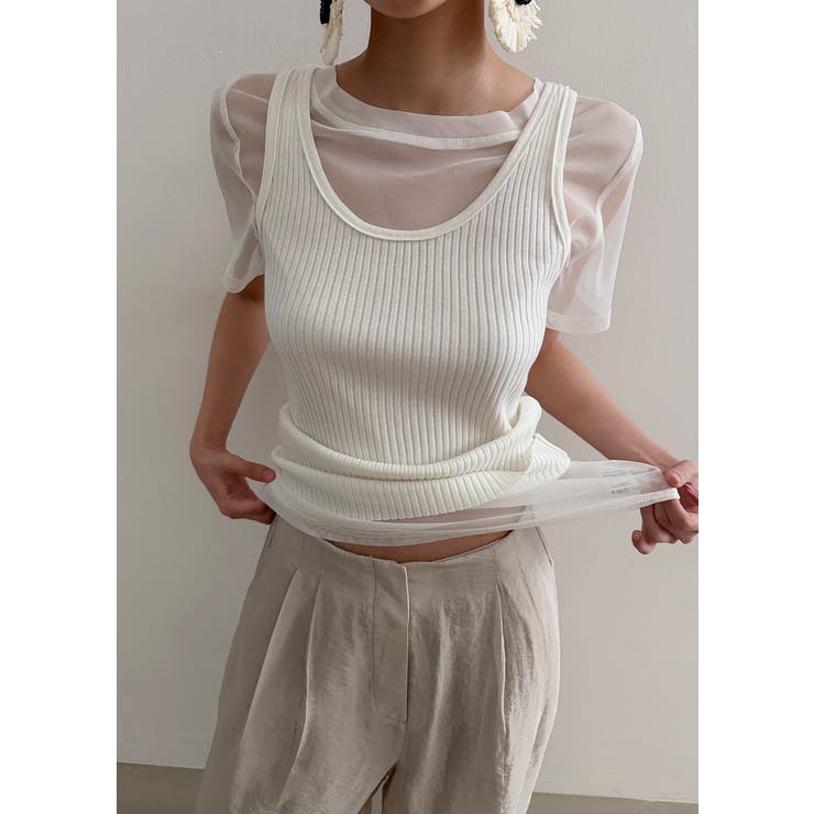 シースルーリブキャミセット 韓国ファッション | mood in seoul | 詳細画像26 