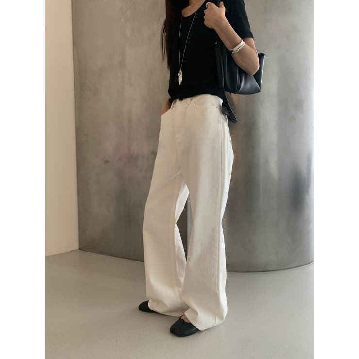 ストレートデニムパンツ【ホワイト】 韓国ファッション | mood in seoul | 詳細画像5 