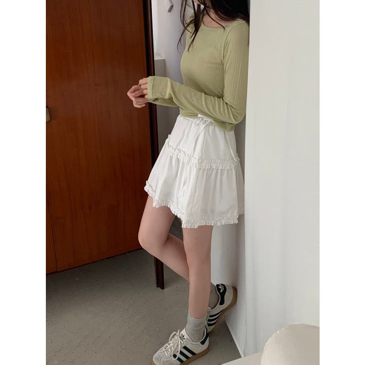 ボートネックパステルリブＴシャツ 韓国ファッション | mood in seoul | 詳細画像3 