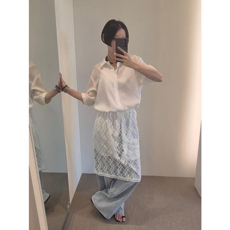 リネンレースセットアップ 韓国ファッション | mood in seoul | 詳細画像3 