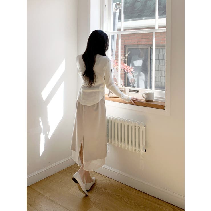 レースセミロングスカート 韓国ファッション | mood in seoul | 詳細画像6 