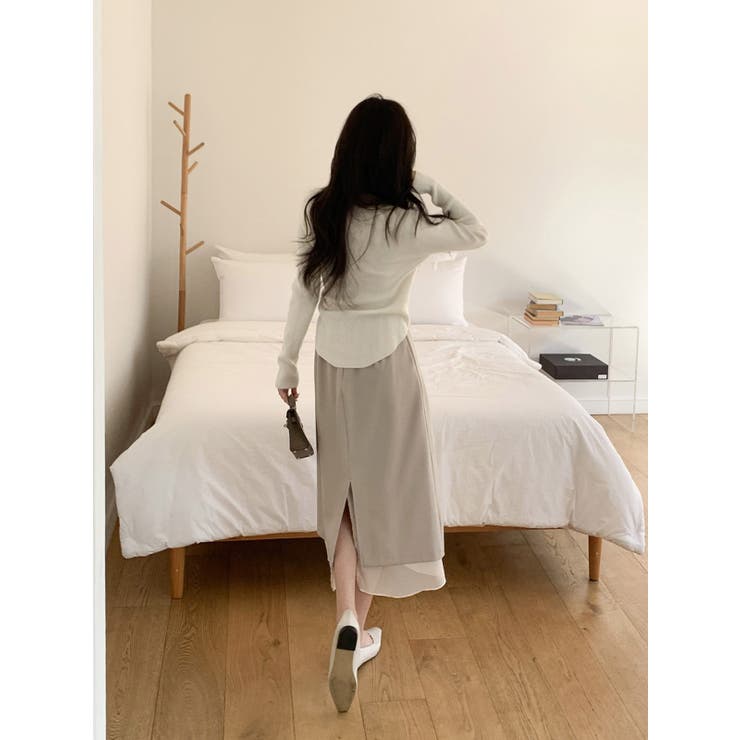 レースセミロングスカート 韓国ファッション | mood in seoul | 詳細画像7 