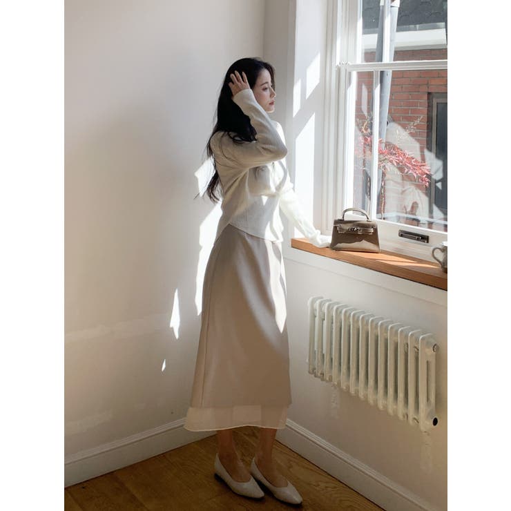 レースセミロングスカート 韓国ファッション | mood in seoul | 詳細画像10 