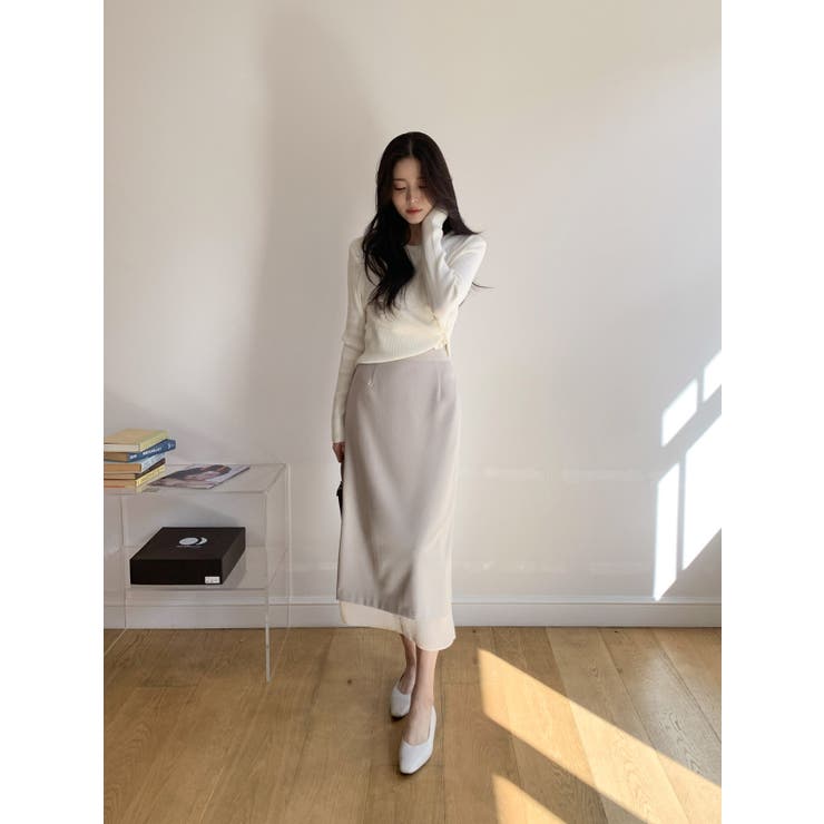 レースセミロングスカート 韓国ファッション | mood in seoul | 詳細画像11 