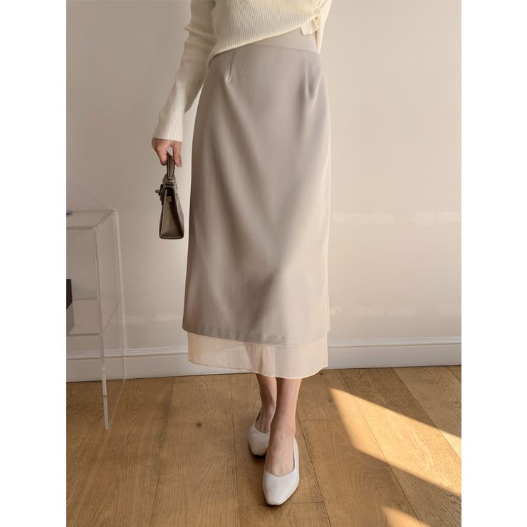 レースセミロングスカート 韓国ファッション | mood in seoul | 詳細画像15 