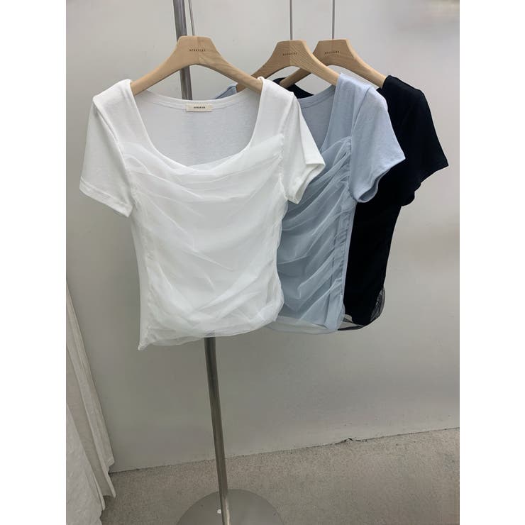 ハートメッシュTシャツ 韓国ファッション | mood in seoul | 詳細画像2 