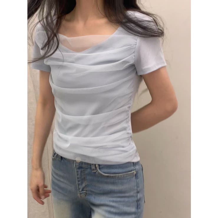 ハートメッシュTシャツ 韓国ファッション | mood in seoul | 詳細画像3 