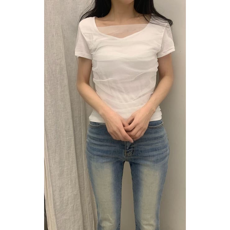 ハートメッシュTシャツ 韓国ファッション | mood in seoul | 詳細画像5 