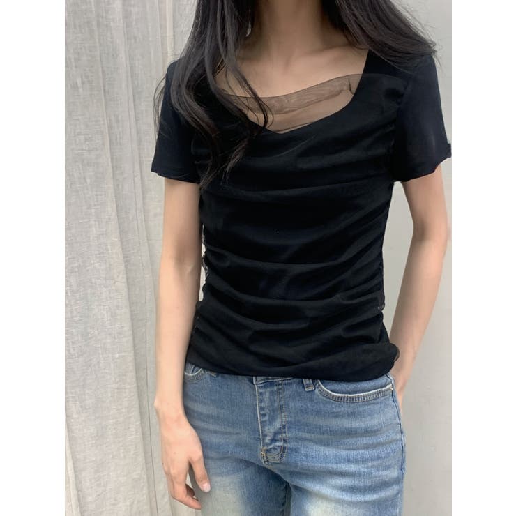 ハートメッシュTシャツ 韓国ファッション | mood in seoul | 詳細画像8 