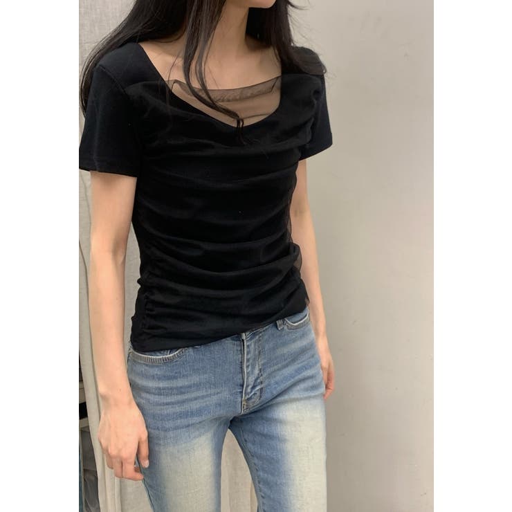 ハートメッシュTシャツ 韓国ファッション | mood in seoul | 詳細画像9 