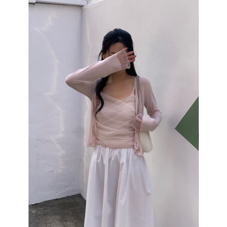 バレエコアメッシュカーディガンセット 韓国ファッション | mood in seoul | 詳細画像4 