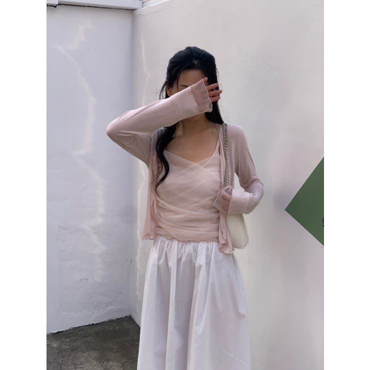 バレエコアメッシュカーディガンセット 韓国ファッション | mood in seoul | 詳細画像7 