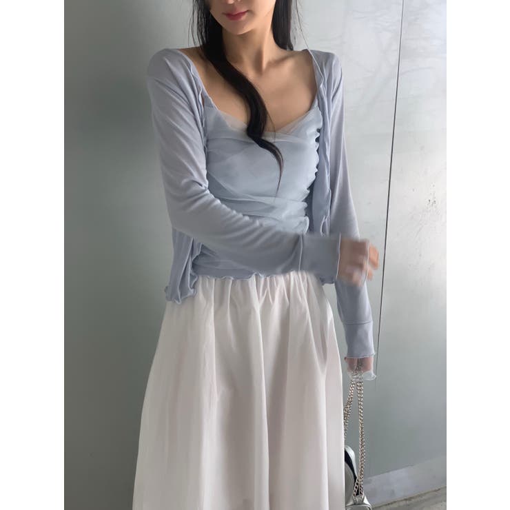 バレエコアメッシュカーディガンセット 韓国ファッション | mood in seoul | 詳細画像14 