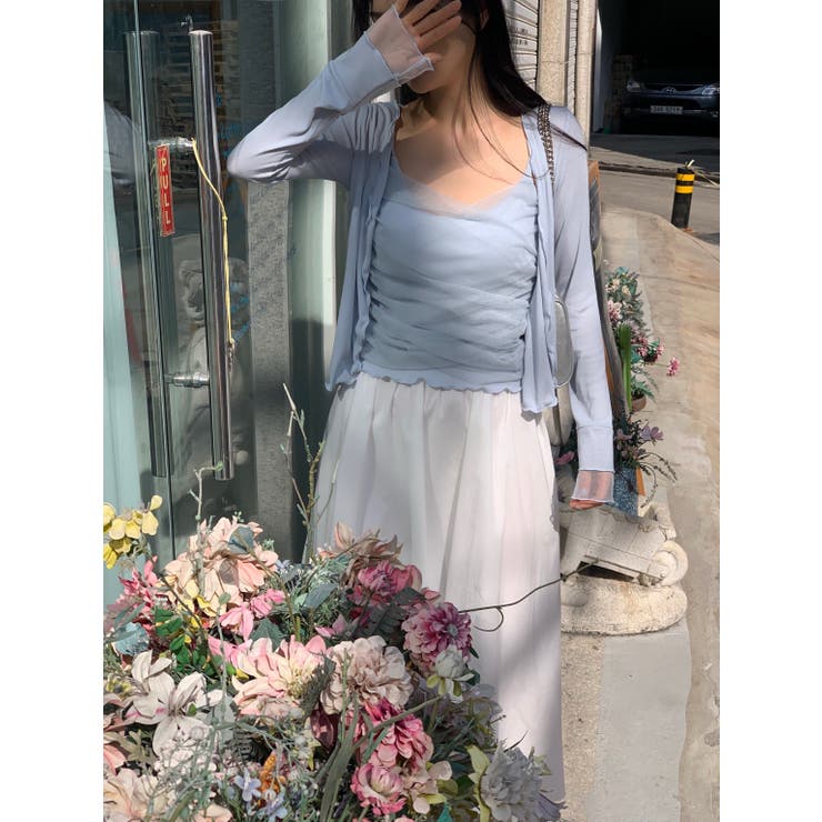 バレエコアメッシュカーディガンセット 韓国ファッション | mood in seoul | 詳細画像16 