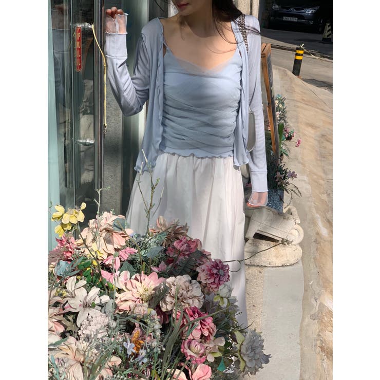 バレエコアメッシュカーディガンセット 韓国ファッション | mood in seoul | 詳細画像17 