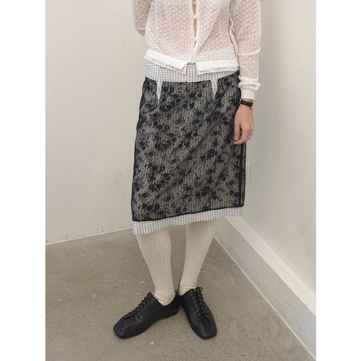 レースチェックスカート 韓国ファッション | mood in seoul | 詳細画像4 