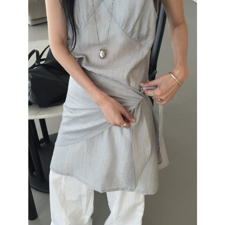 スカーフレイヤードワンピース 韓国ファッション | mood in seoul | 詳細画像5 