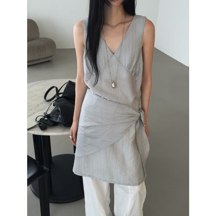 スカーフレイヤードワンピース 韓国ファッション | mood in seoul | 詳細画像6 