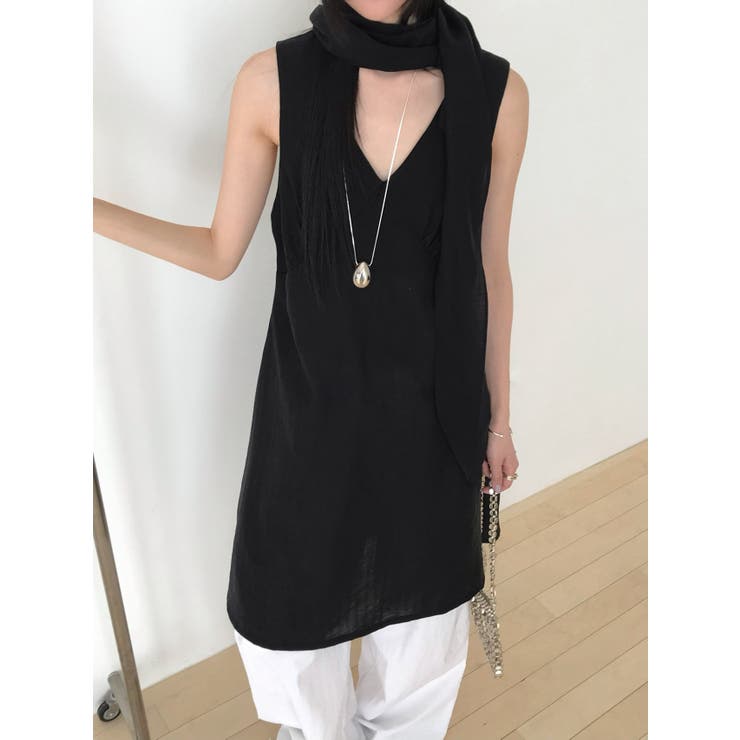 スカーフレイヤードワンピース 韓国ファッション | mood in seoul | 詳細画像12 