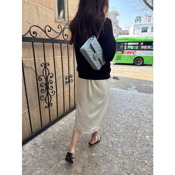 サテンナロースカート 韓国ファッション | mood in seoul | 詳細画像17 