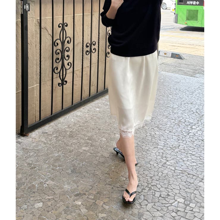 サテンナロースカート 韓国ファッション | mood in seoul | 詳細画像21 