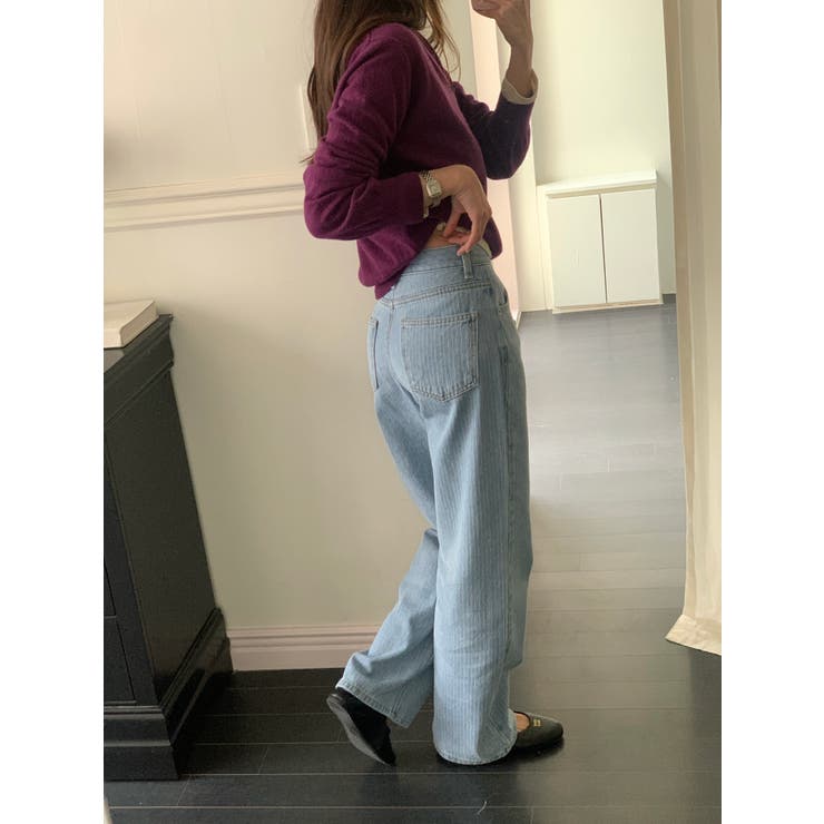 ストライプデニムパンツ 韓国ファッション | mood in seoul | 詳細画像3 