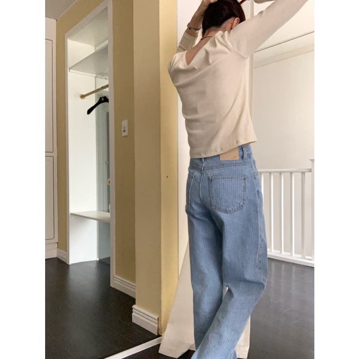 ストライプデニムパンツ 韓国ファッション | mood in seoul | 詳細画像6 