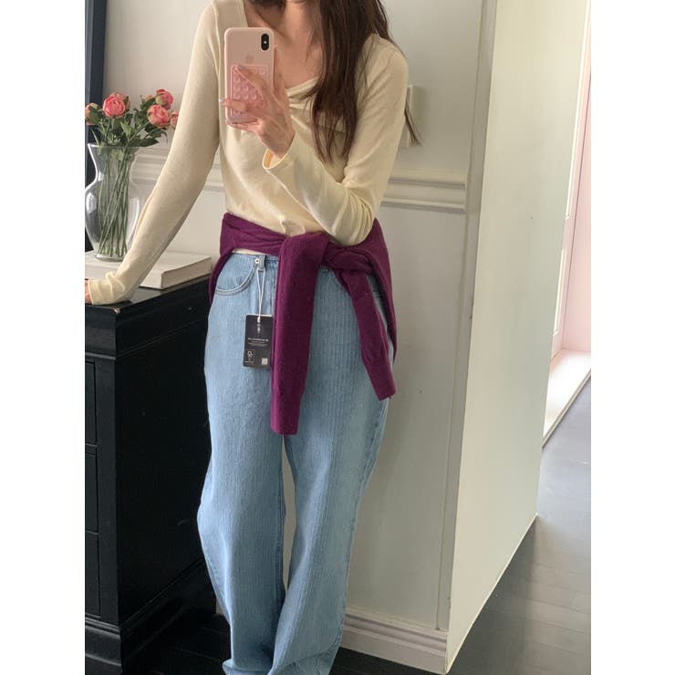 ストライプデニムパンツ 韓国ファッション | mood in seoul | 詳細画像9 