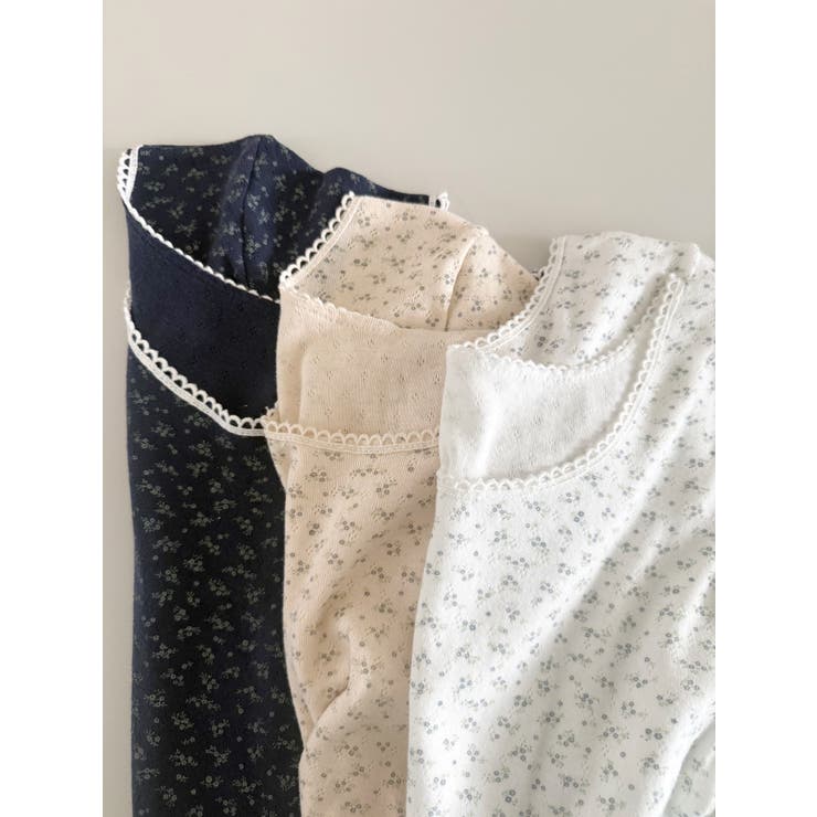 フラワーレースコットンＴシャツ 韓国ファッション | mood in seoul | 詳細画像9 