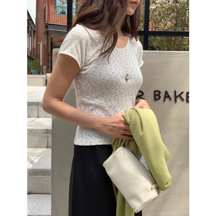 フラワーレースコットンＴシャツ 韓国ファッション | mood in seoul | 詳細画像2 