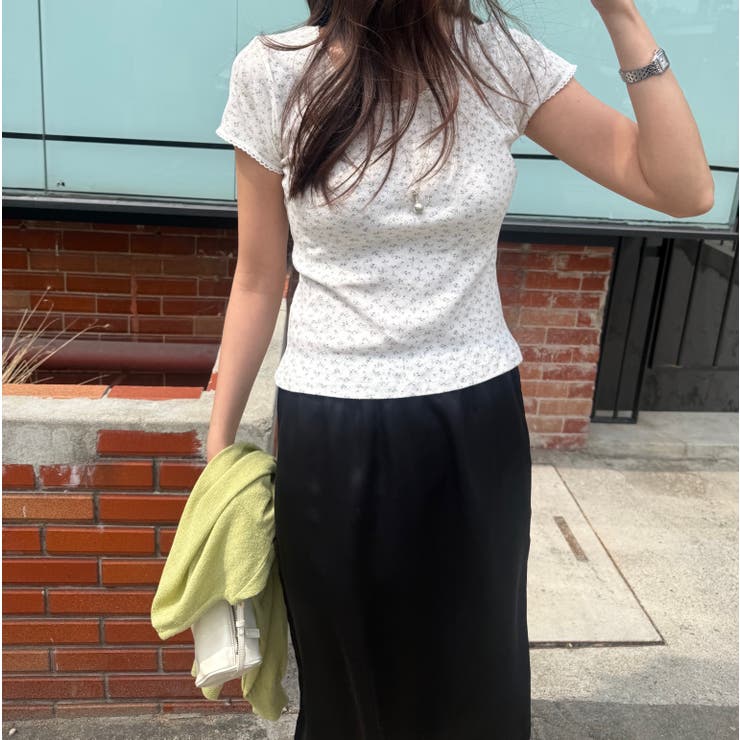 フラワーレースコットンＴシャツ 韓国ファッション | mood in seoul | 詳細画像5 